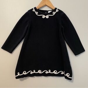Hanna Andersson Girls size 3 Black Sweater Dress 90